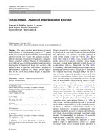 Mixed Method Designs in Implementation Research
