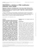 MODOMICS: a database of RNA modification pathways—2013 update