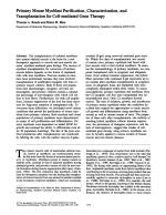 Primary Mouse Myoblast Purification, Characterization, and Transplantation for Cell-mediated Gene Therapy