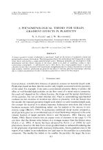 A PHENOMENOLOGICAL THEORY FOR STRAIN GRADIENT EFFECTS IN PLASTICITY