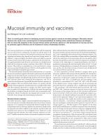 Mucosal immunity and vaccines
