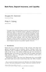 Bank Runs, Deposit Insurance, and Liquidity