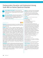 Postsecondary Education and Employment Among Youth With an Autism Spectrum Disorder