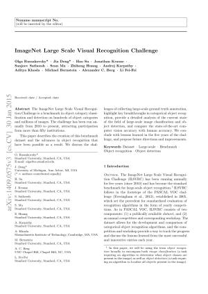 ImageNet Large Scale Visual Recognition Challenge