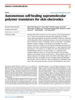 Autonomous self-healing supramolecular polymer transistors for skin electronics