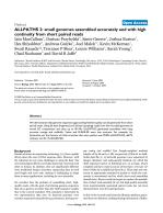 ALLPATHS 2: small genomes assembled accurately and with high continuity from short paired reads