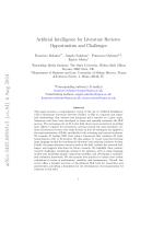 Artificial Intelligence for Literature Reviews: Opportunities and Challenges