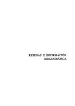 RESEÑAS E INFORMACIÓN BIBLIOGRÁFICA