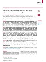 Psychological outcomes in patients with rare cancers: a systematic review and meta-analysis
