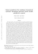 Linear predictors for nonlinear dynamical systems: Koopman operator meets model predictive control