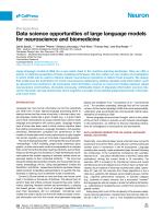 Data science opportunities of large language models for neuroscience and biomedicine
