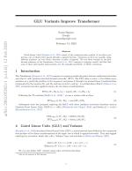GLU Variants Improve Transformer