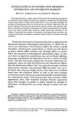 EXTERNALITIES IN ECONOMIES WITH IMPERFECT INFORMATION AND INCOMPLETE MARKETS