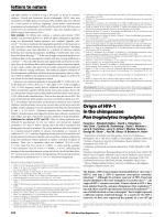 Origin of HIV-1 in the chimpanzee Pan troglodytes troglodytes