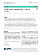 Whole genome sequencing in clinical practice