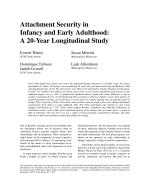 Attachment Security in Infancy and Early Adulthood: A 20-Year Longitudinal Study