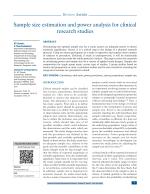 Sample size estimation and power analysis for clinical research studies