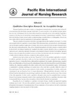 Qualitative Descriptive Research: An Acceptable Design