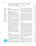 Does bullying cause emotional problems? A prospective study of young teenagers