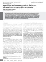 Myeloid-derived suppressor cells in the tumor microenvironment: expect the unexpected