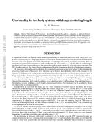 Universality in few-body systems with large scattering length