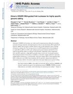 Dimeric CRISPR RNA-guided FokI nucleases for highly specific genome editing