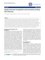 Innate immune recognition and activation during HIV infection