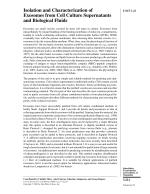 Isolation and Characterization of Exosomes from Cell Culture Supernatants and Biological Fluids