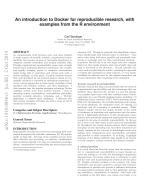 An introduction to Docker for reproducible research, with examples from the R environment
