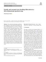 Ergodic and resonant torus doubling bifurcation in a three-dimensional quadratic map
