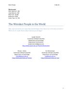 The Weirdest People in the World