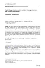 Explaining prediction models and individual predictions with feature contributions