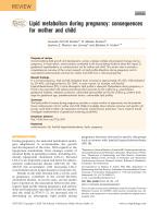 Lipid metabolism during pregnancy: consequences for mother and child