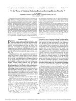 On the Theory of Oxidation-Reduction Reactions Involving Electron Transfer. I*