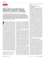Photovoltaic materials: Present efficiencies and future challenges