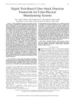 Digital Twin-Based Cyber-Attack Detection Framework for Cyber-Physical Manufacturing Systems