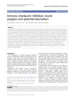 Immune checkpoint inhibitors: recent progress and potential biomarkers
