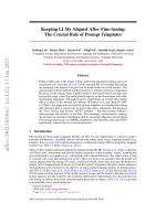 Keeping LLMs Aligned After Fine-tuning: The Crucial Role of Prompt Templates