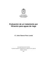 Evaluación de un tratamiento por filtración para aguas de riego