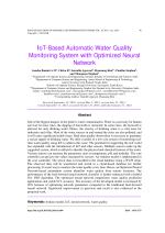 IoT-Based Automatic Water Quality Monitoring System with Optimized Neural Network