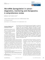 MicroRNA dysregulation in cancer: diagnostics, monitoring and therapeutics. A comprehensive review