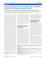 Improving Bioscience Research Reporting: The ARRIVE Guidelines for Reporting Animal Research