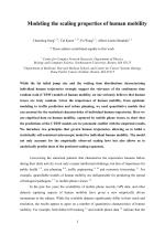 Modeling the scaling properties of human mobility