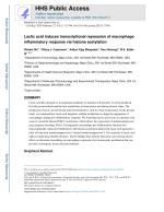 Lactic acid induces transcriptional repression of macrophage inflammatory response via histone acetylation