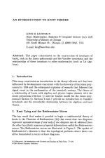 AN INTRODUCTION TO KNOT THEORY
