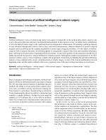 Clinical applications of artificial intelligence in robotic surgery