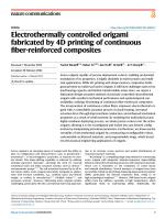 Electrothermally controlled origami fabricated by 4D printing of continuous fiber-reinforced composites