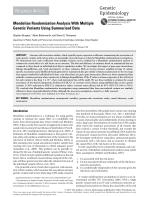 Mendelian Randomization Analysis With Multiple Genetic Variants Using Summarized Data