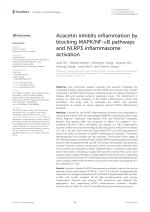 Acacetin inhibits inflammation by blocking MAPK/NF-κB pathways and NLRP3 inflammasome activation