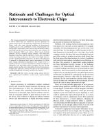 Rationale and Challenges for Optical Interconnects to Electronic Chips